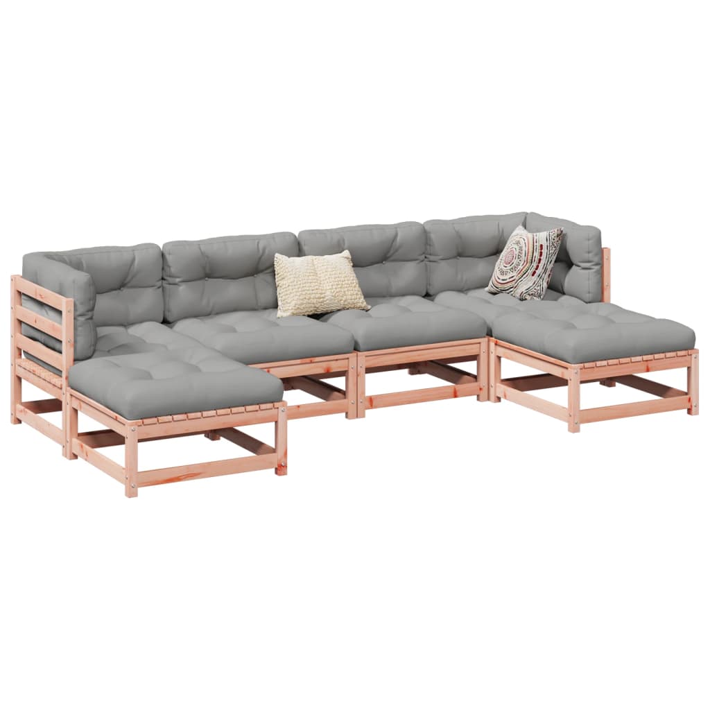 6 Piece Garden Sofa Set Solid Wood Pine