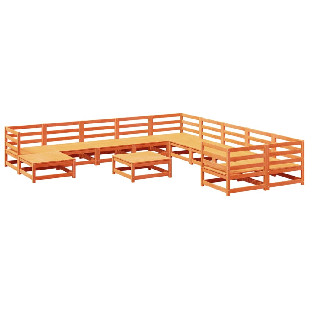 12 Piece Garden Sofa Set Solid Wood Pine