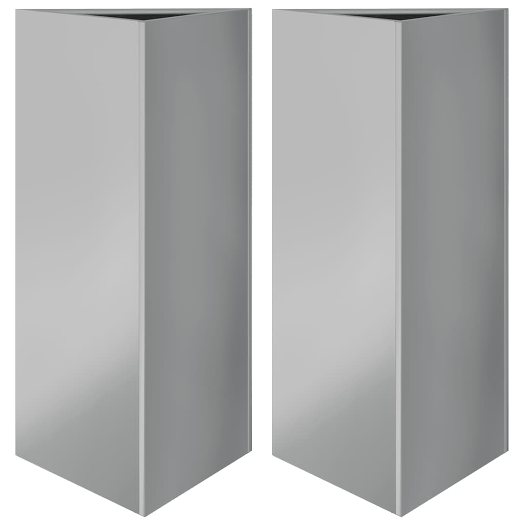 Garden Planters 2 Pcs Triangular Galvanized Steel