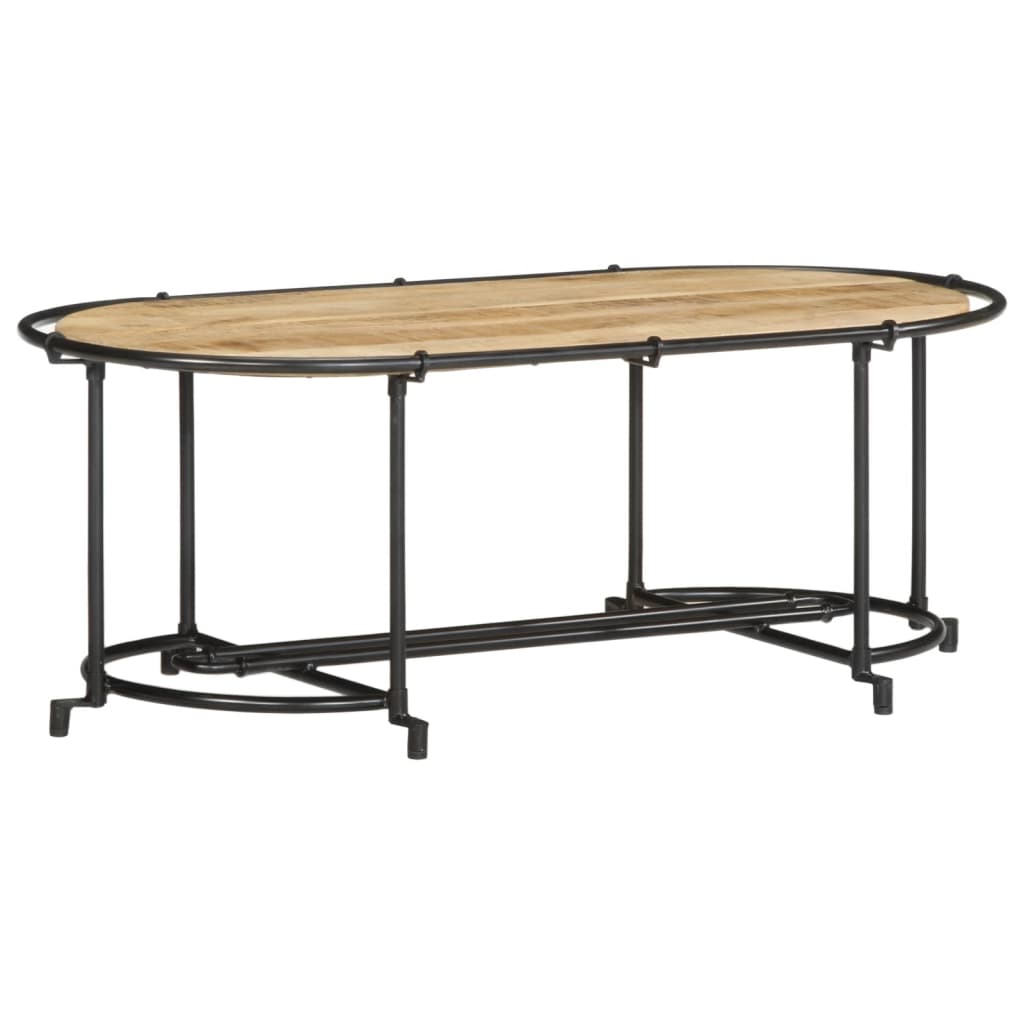 Coffee Table 110X55X40 Cm Solid Wood Rough Mango