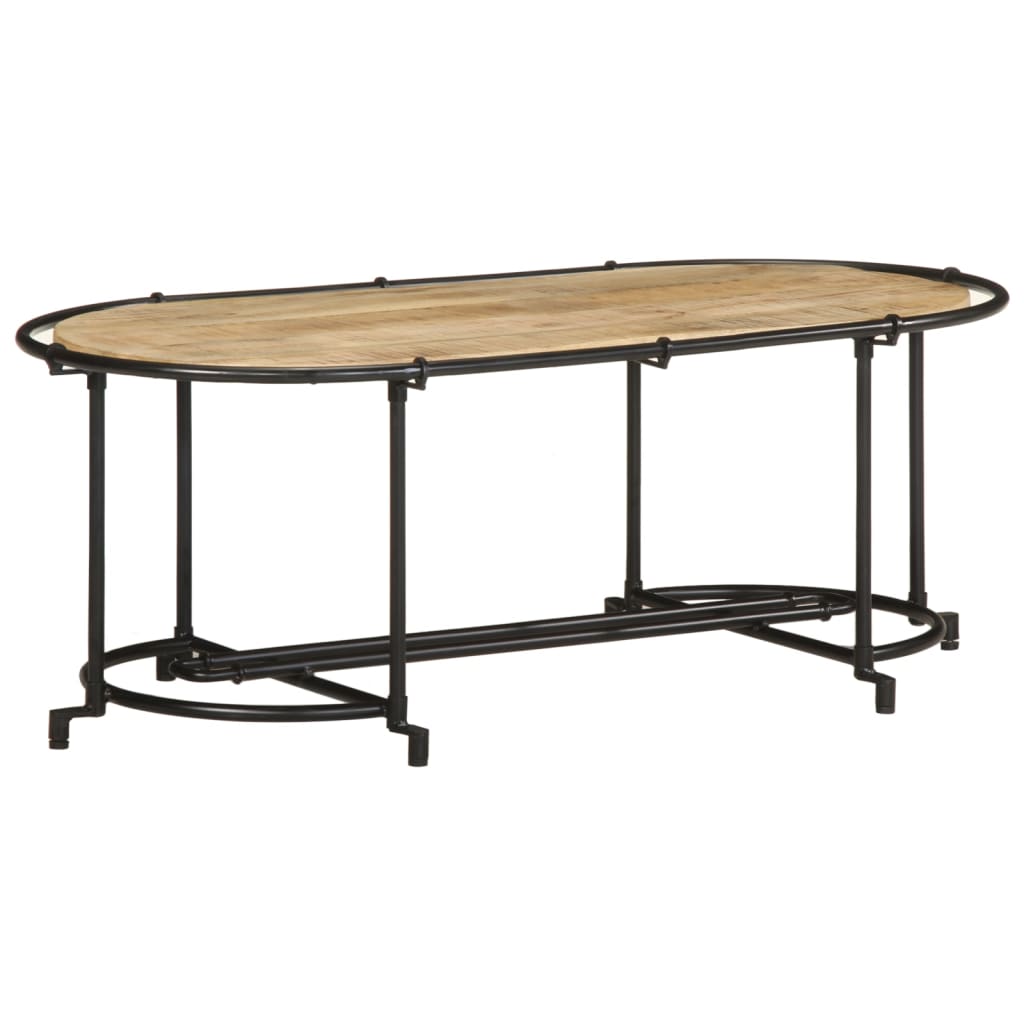 Coffee Table 110X55X40 Cm Solid Wood Rough Mango