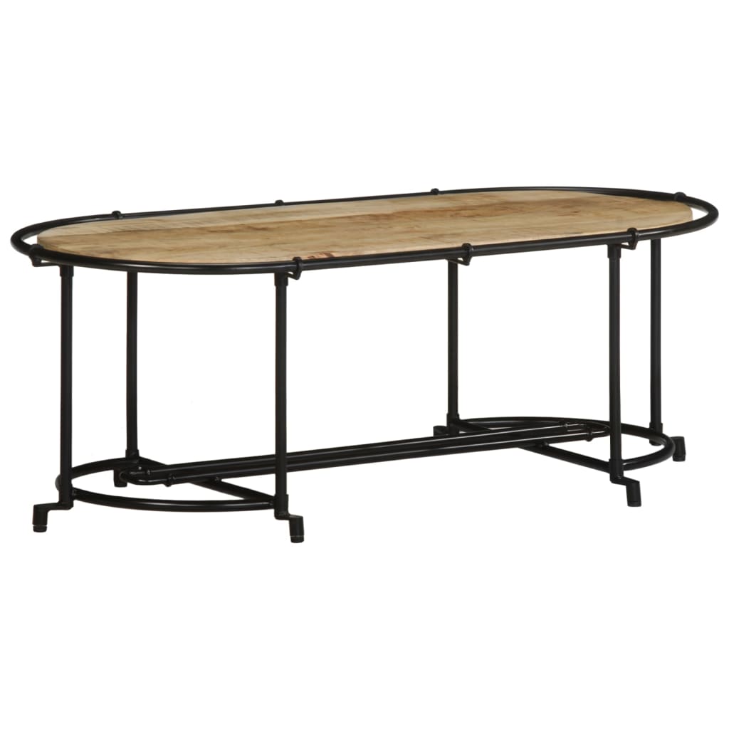 Coffee Table 110X55X40 Cm Solid Wood Rough Mango