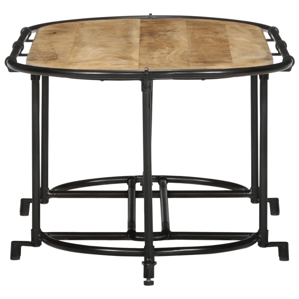Coffee Table 110X55X40 Cm Solid Wood Rough Mango