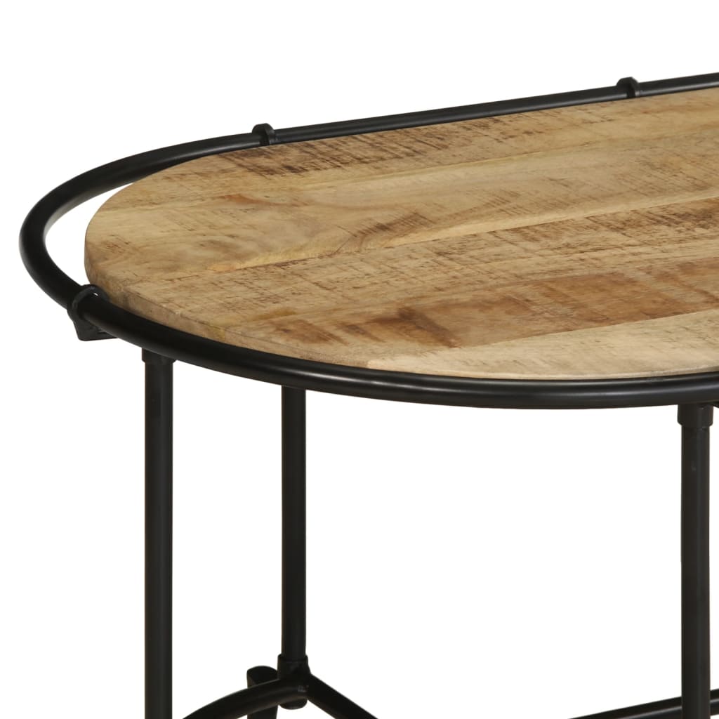 Coffee Table 110X55X40 Cm Solid Wood Rough Mango