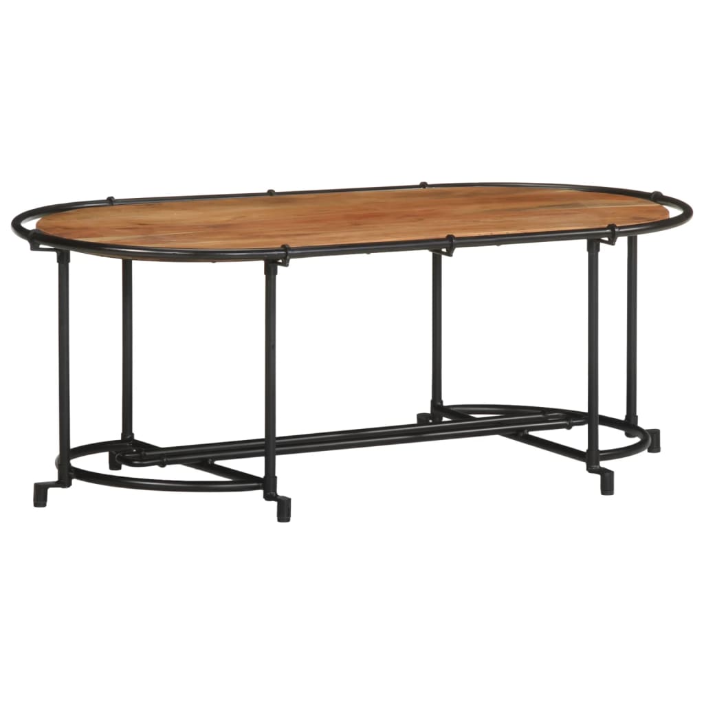 Coffee Table 110X55X40 Cm Solid Wood Rough Mango