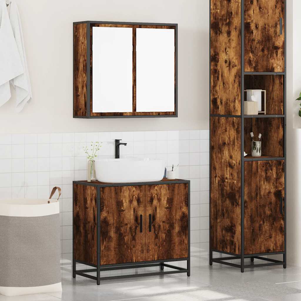 2 Piece Bathroom Furniture Set Engineered Wood