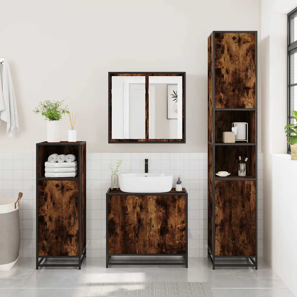 2 Piece Bathroom Furniture Set Engineered Wood