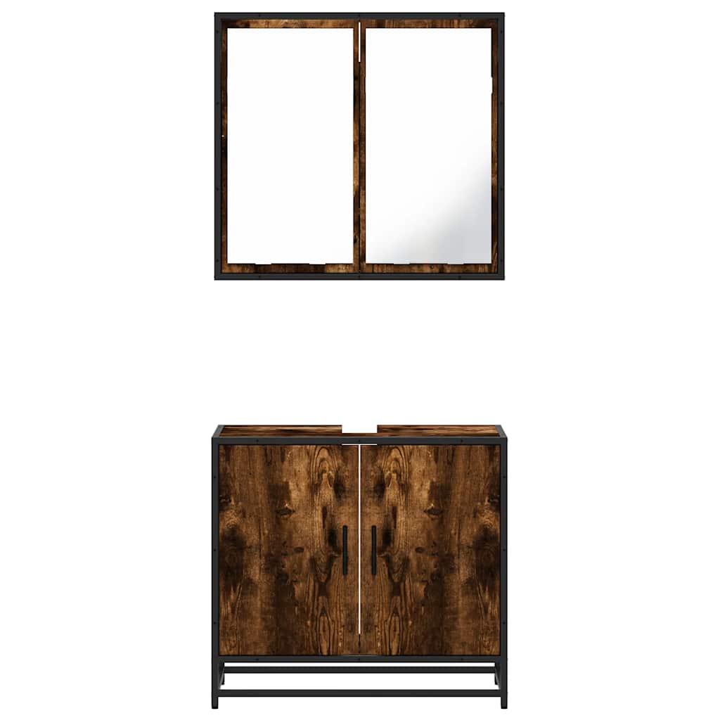 2 Piece Bathroom Furniture Set Engineered Wood