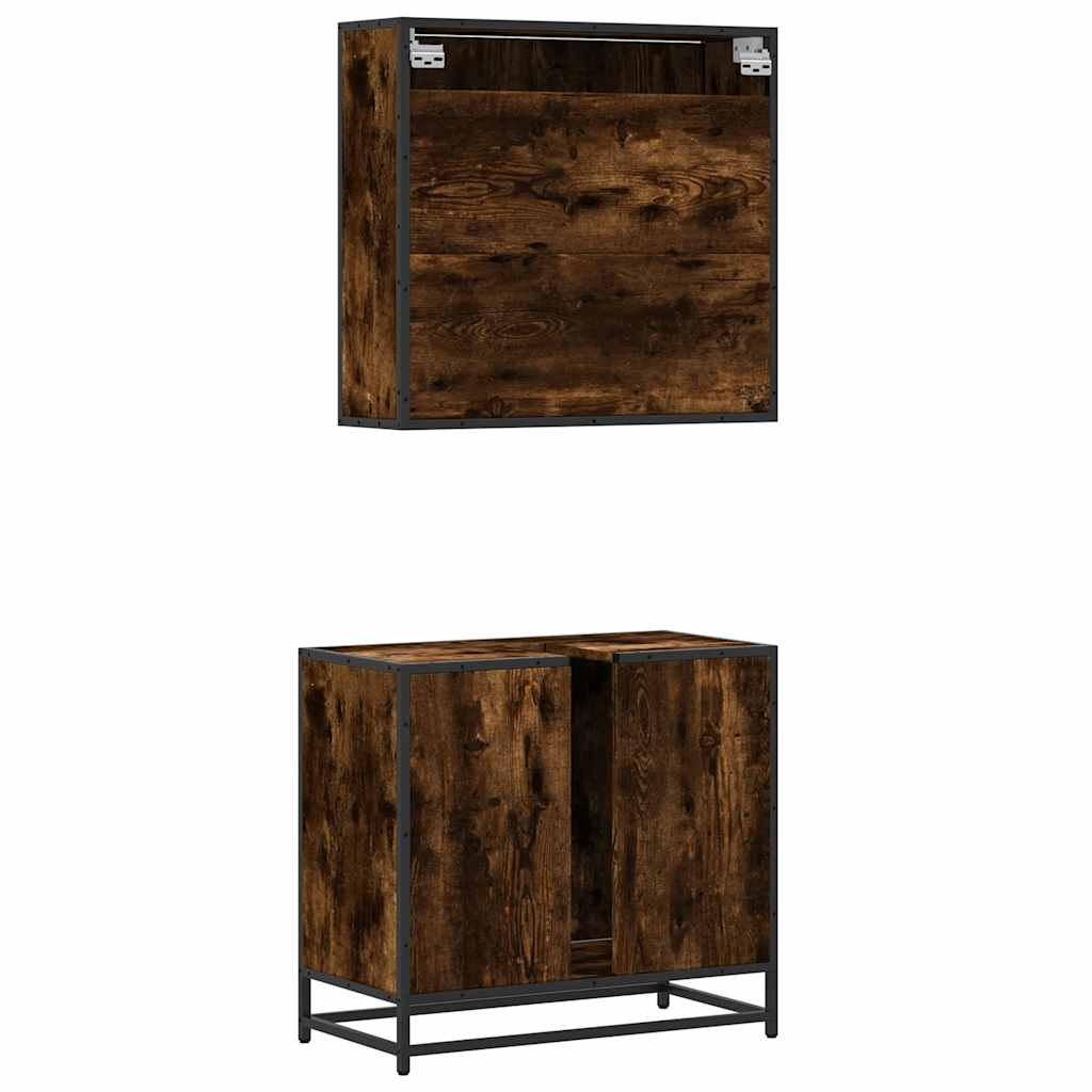 2 Piece Bathroom Furniture Set Engineered Wood
