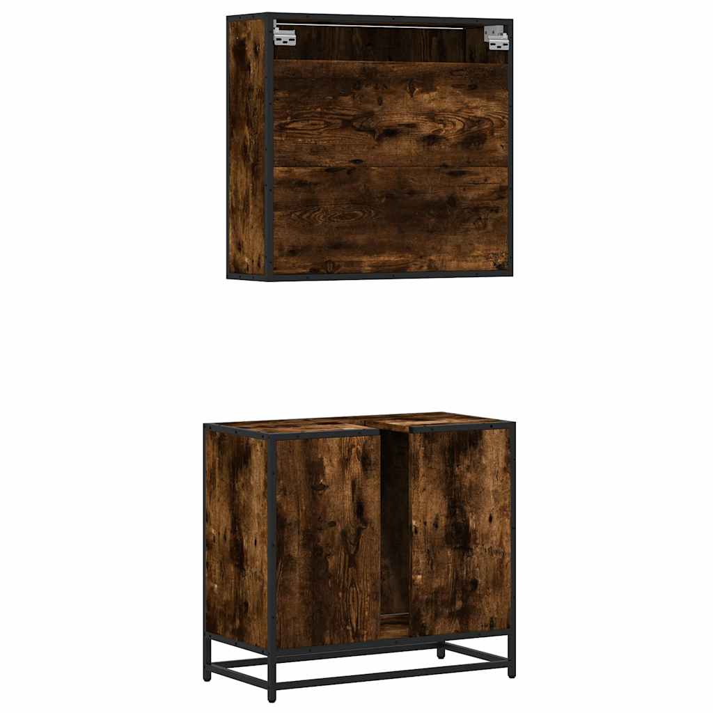 2 Piece Bathroom Furniture Set Engineered Wood