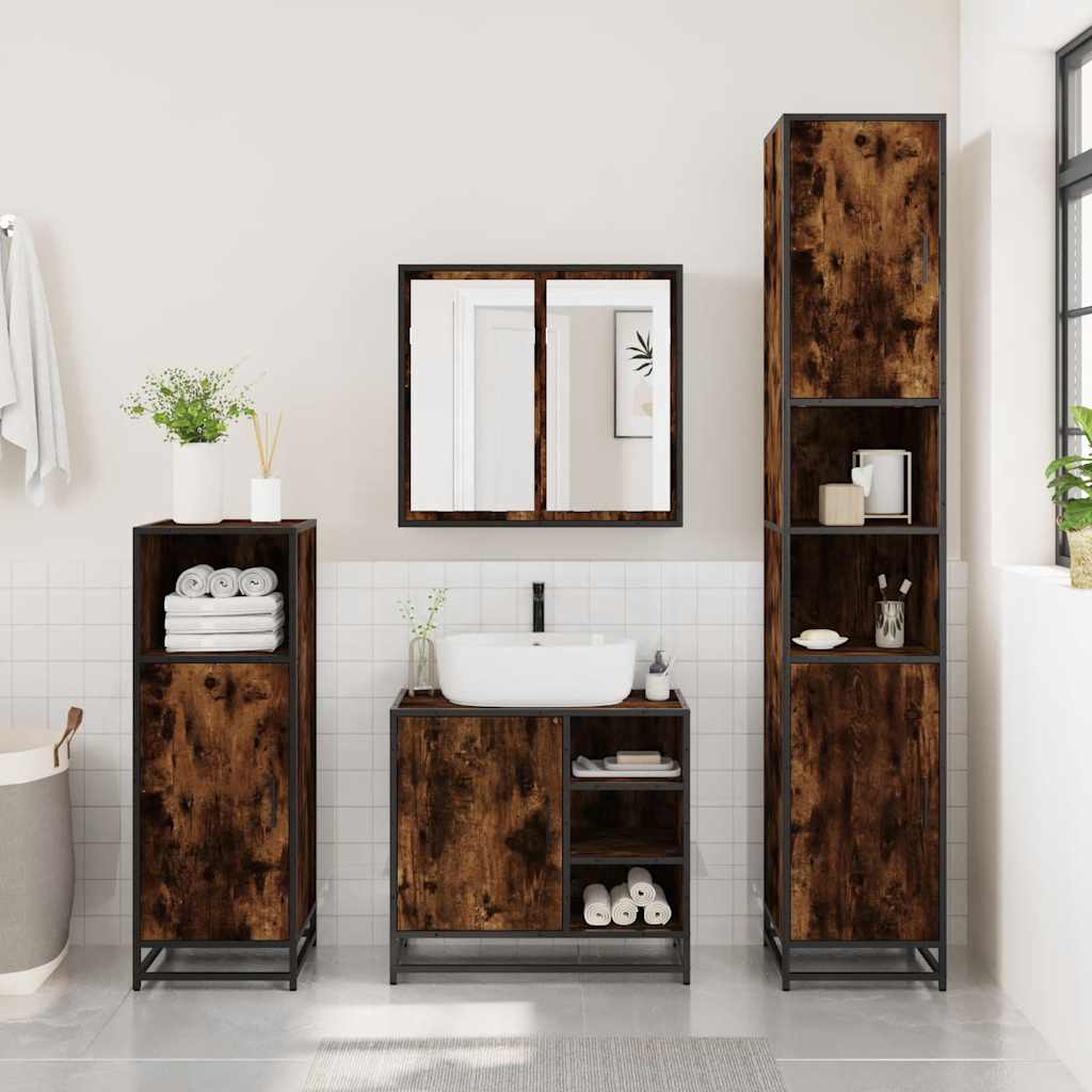 2 Piece Bathroom Furniture Set Engineered Wood