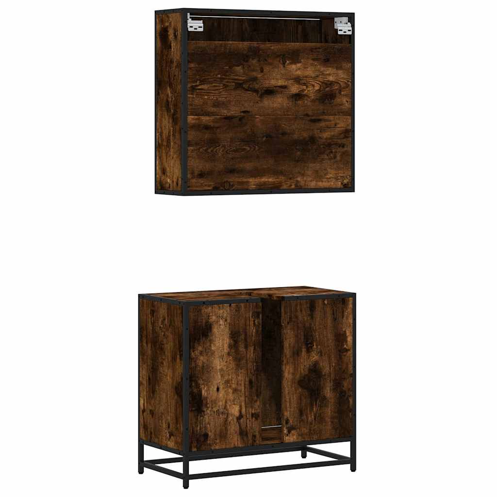 2 Piece Bathroom Furniture Set Engineered Wood