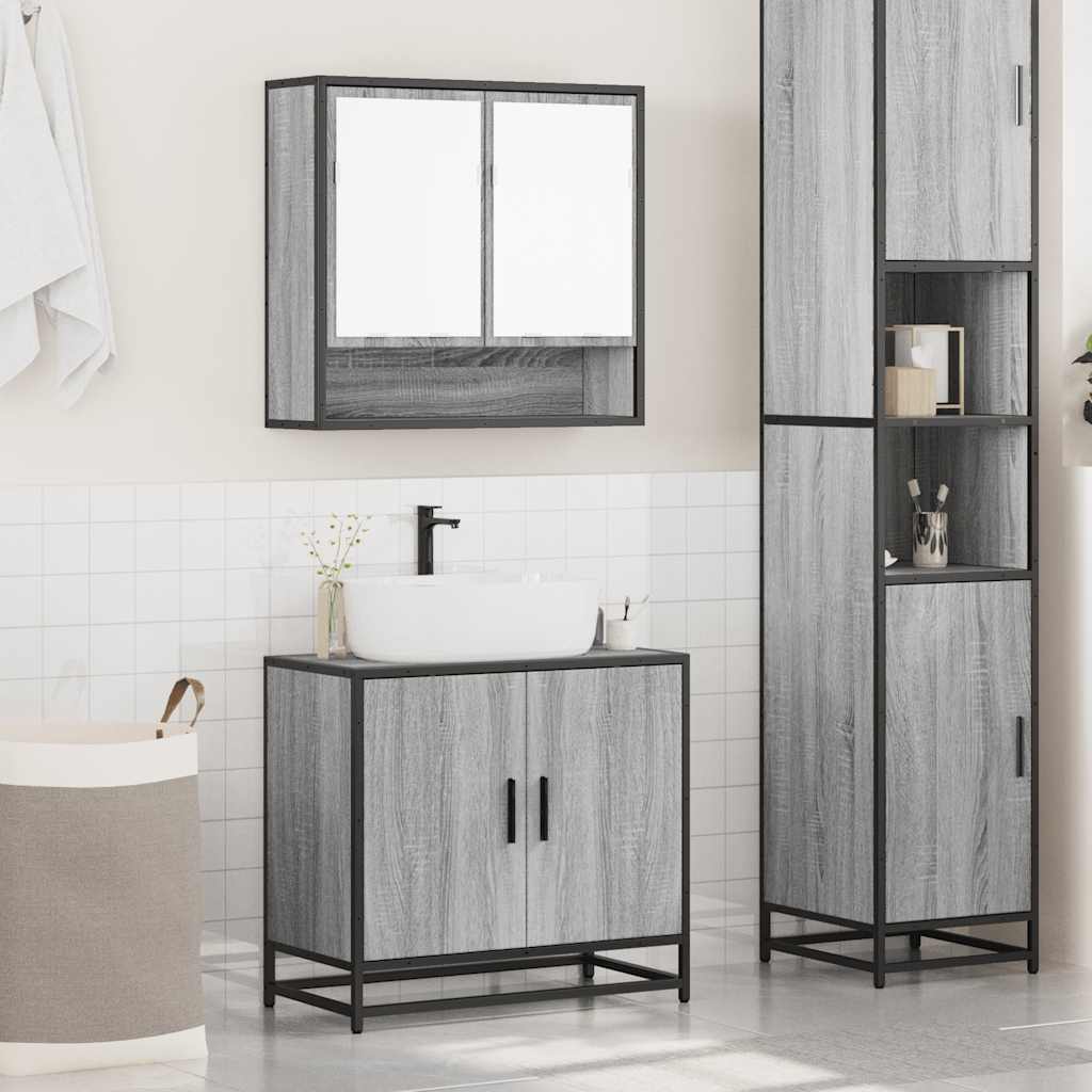 2 Piece Bathroom Furniture Set Engineered Wood