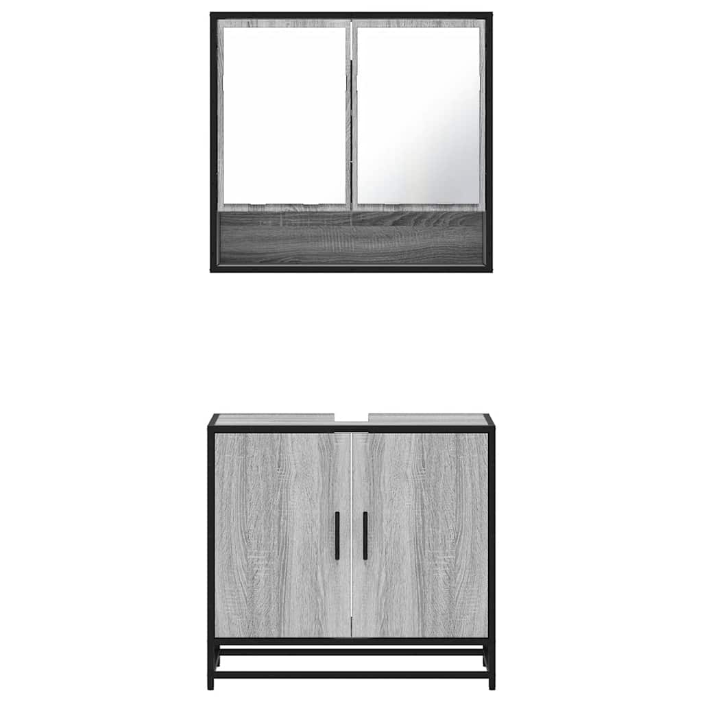 2 Piece Bathroom Furniture Set Engineered Wood