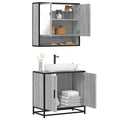 2 Piece Bathroom Furniture Set Engineered Wood