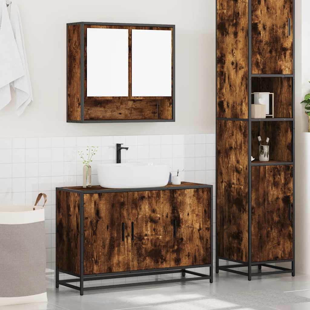 2 Piece Bathroom Furniture Set Engineered Wood
