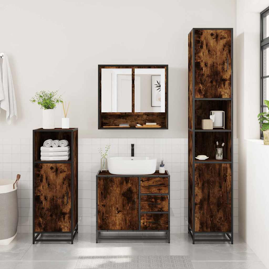 2 Piece Bathroom Furniture Set Engineered Wood