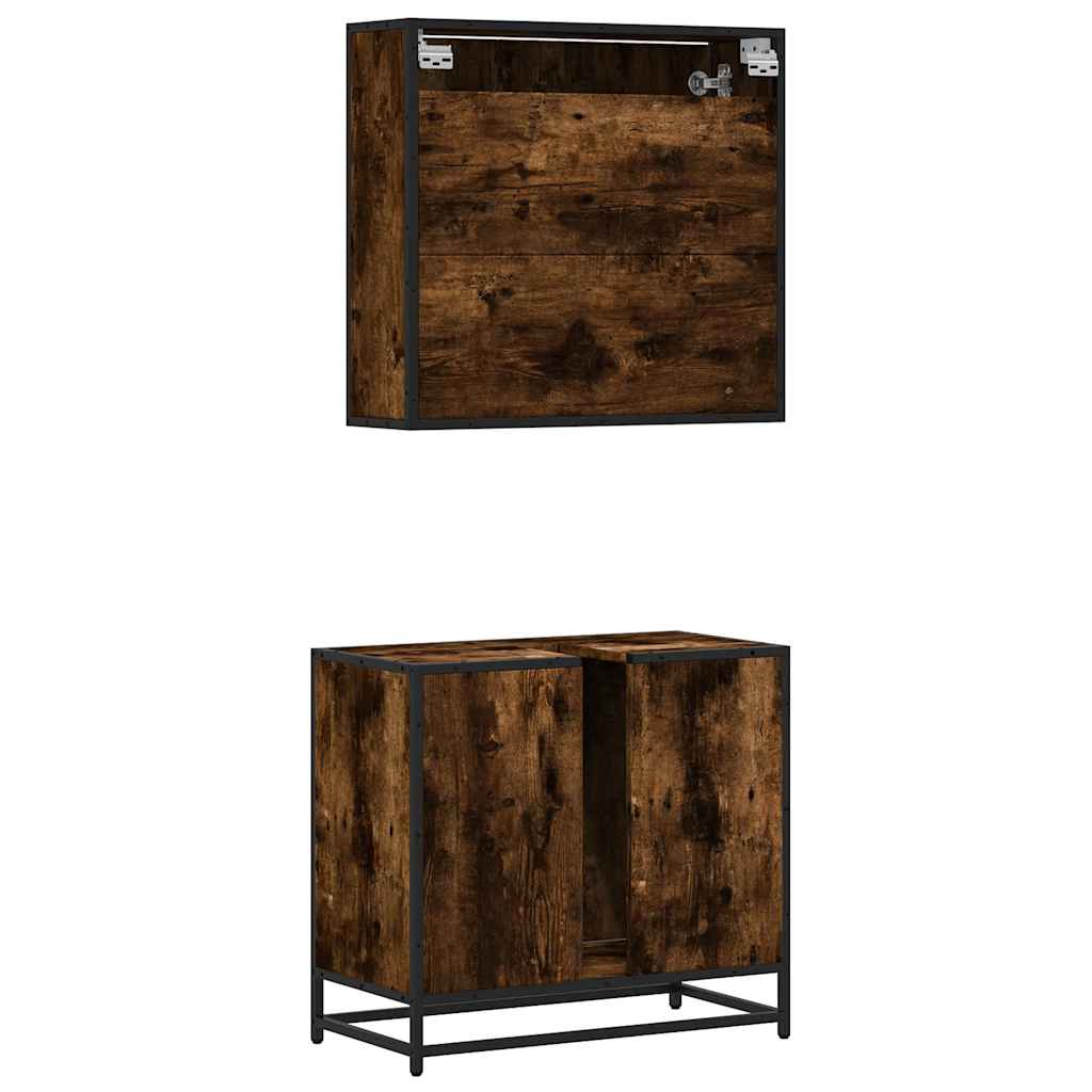 2 Piece Bathroom Furniture Set Engineered Wood