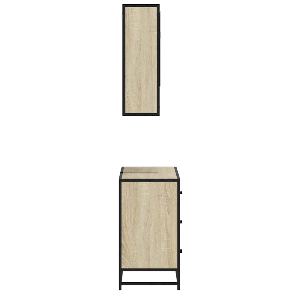 2 Piece Bathroom Furniture Set Engineered Wood