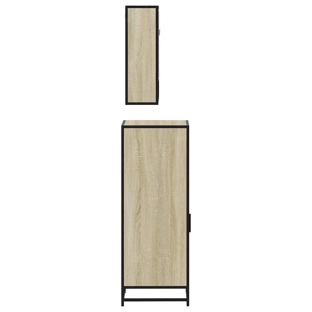 Bathroom Furniture Set 3 Piece Engineered Wood Bathroom Storage Modern Home