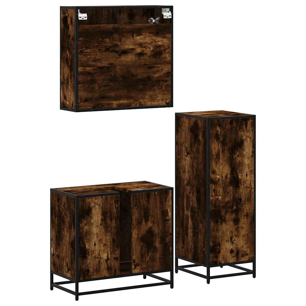 Bathroom Furniture Set 3 Piece Engineered Bathroom Storage Modern Bathroom