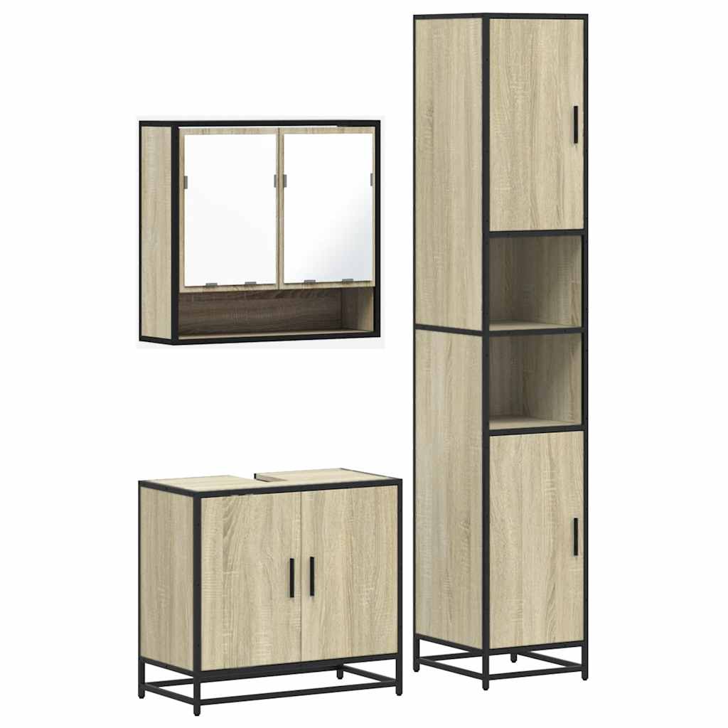 Bathroom Furniture Set 3 Piece Engineered Bathroom Storage Bathroom Cabinet