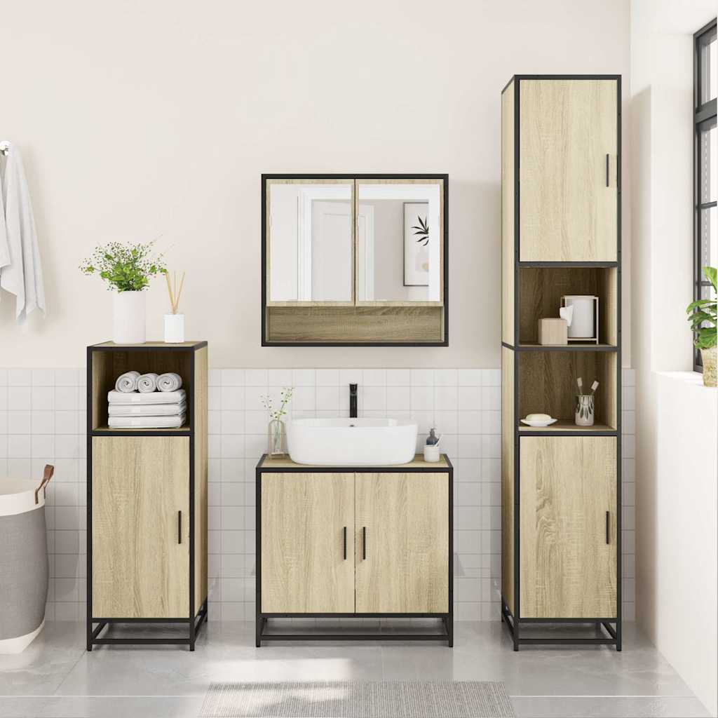 Bathroom Furniture Set 3 Piece Engineered Bathroom Storage Bathroom Cabinet