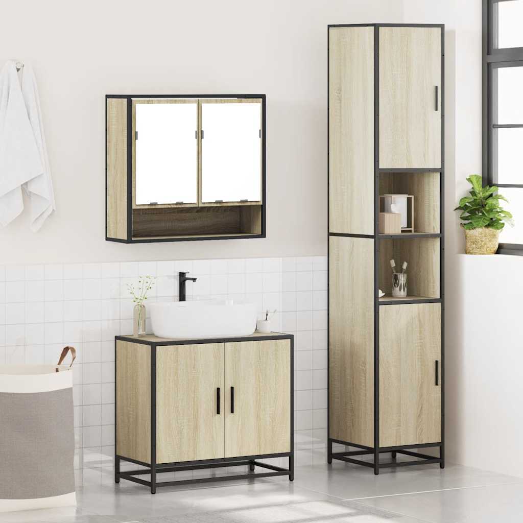 Bathroom Furniture Set 3 Piece Engineered Bathroom Storage Bathroom Cabinet