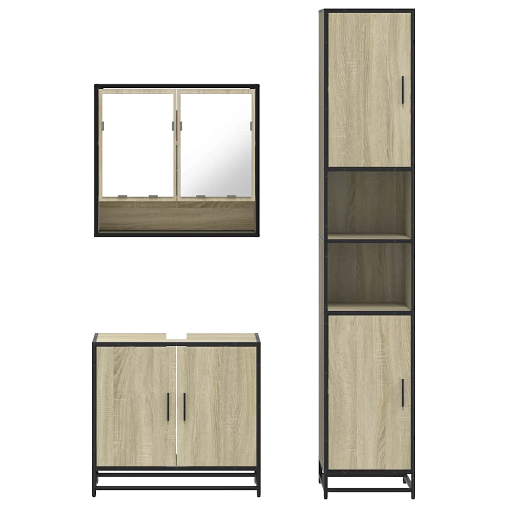 Bathroom Furniture Set 3 Piece Engineered Bathroom Storage Bathroom Cabinet