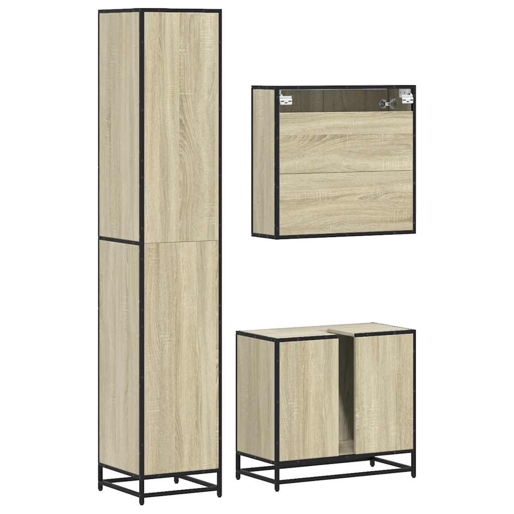 Bathroom Furniture Set 3 Piece Engineered Bathroom Storage Bathroom Cabinet