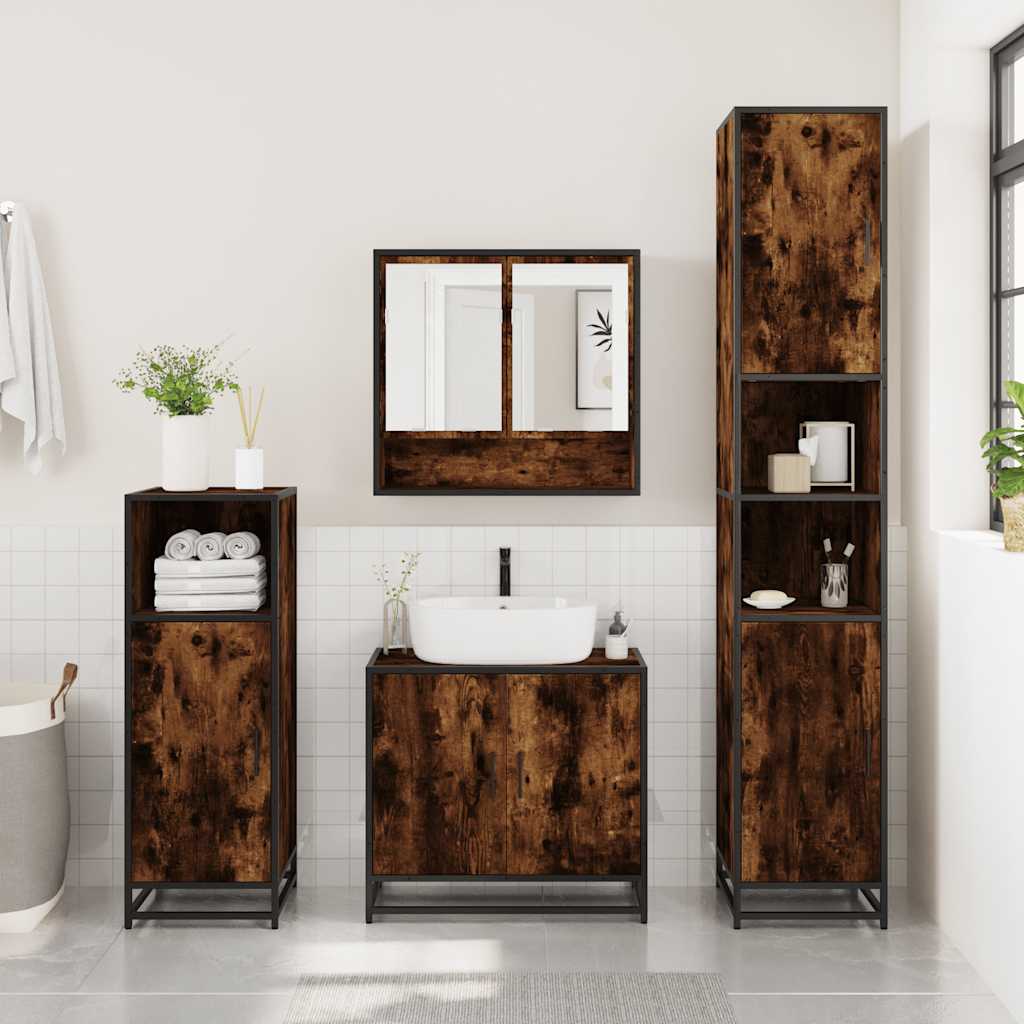Bathroom Furniture Set 3 Piece Engineered Bathroom Storage Bathroom Cabinet