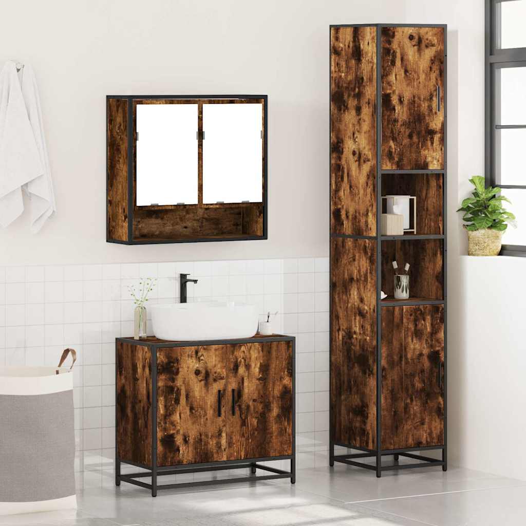 Bathroom Furniture Set 3 Piece Engineered Bathroom Storage Bathroom Cabinet