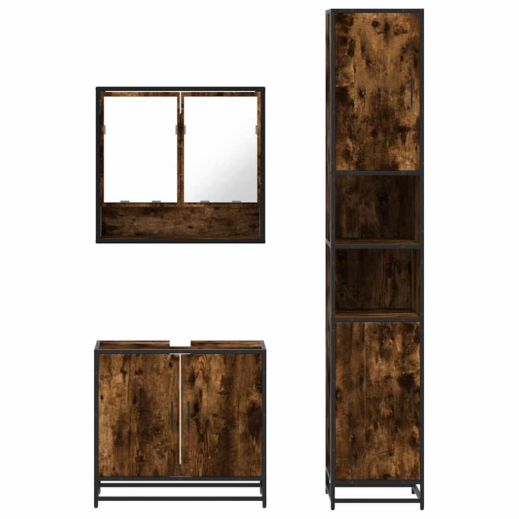 Bathroom Furniture Set 3 Piece Engineered Bathroom Storage Bathroom Cabinet