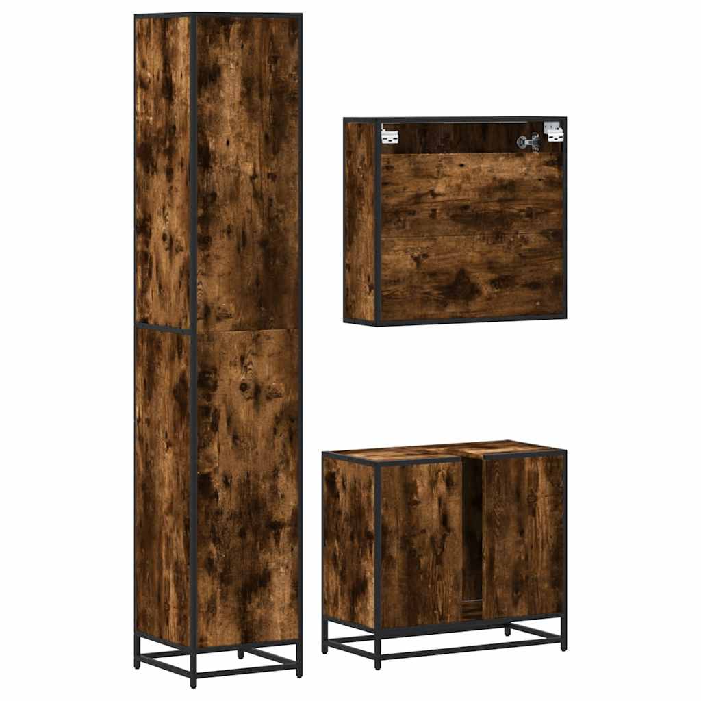 Bathroom Furniture Set 3 Piece Engineered Bathroom Storage Bathroom Cabinet