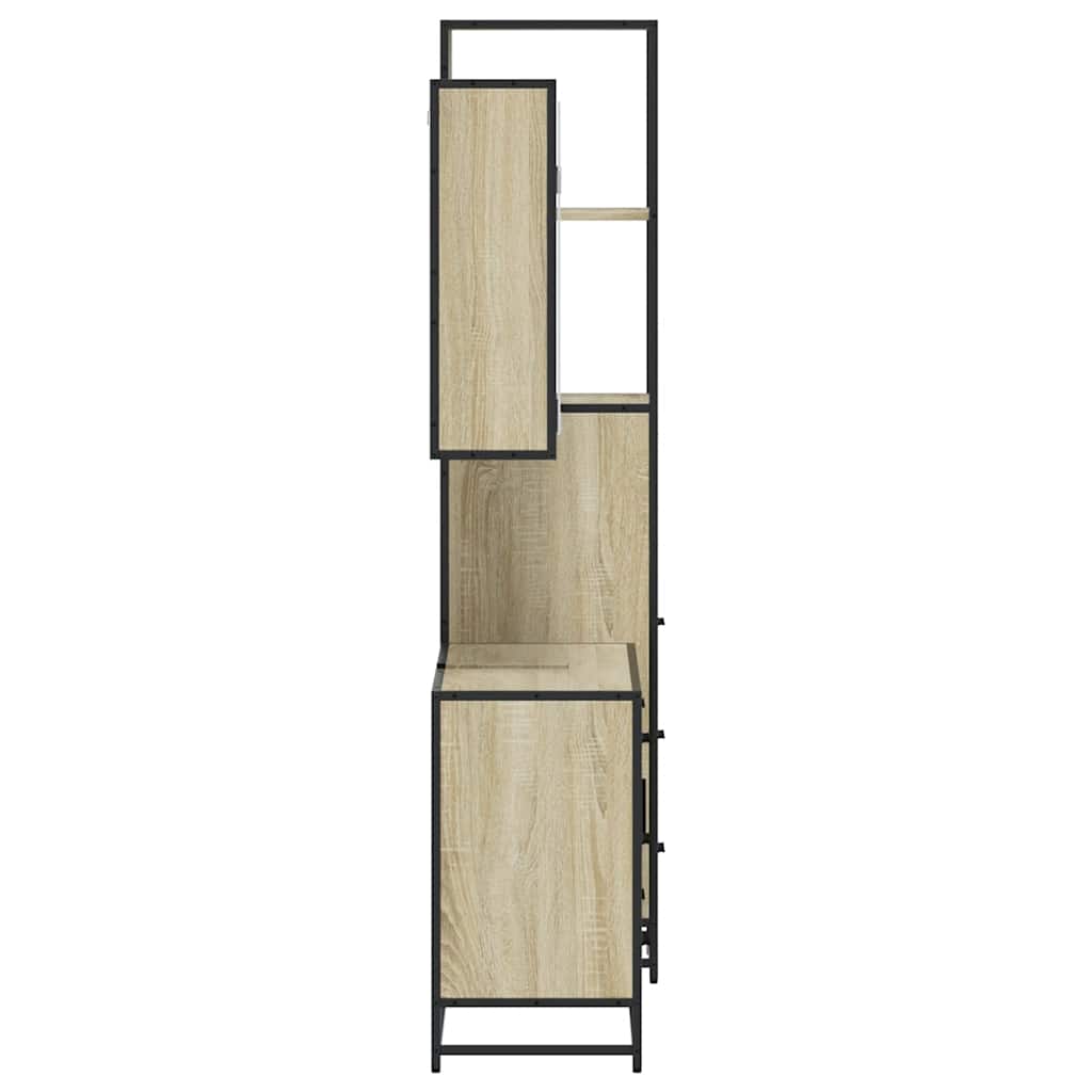 3 Piece Bathroom Furniture Set Engineered Wood