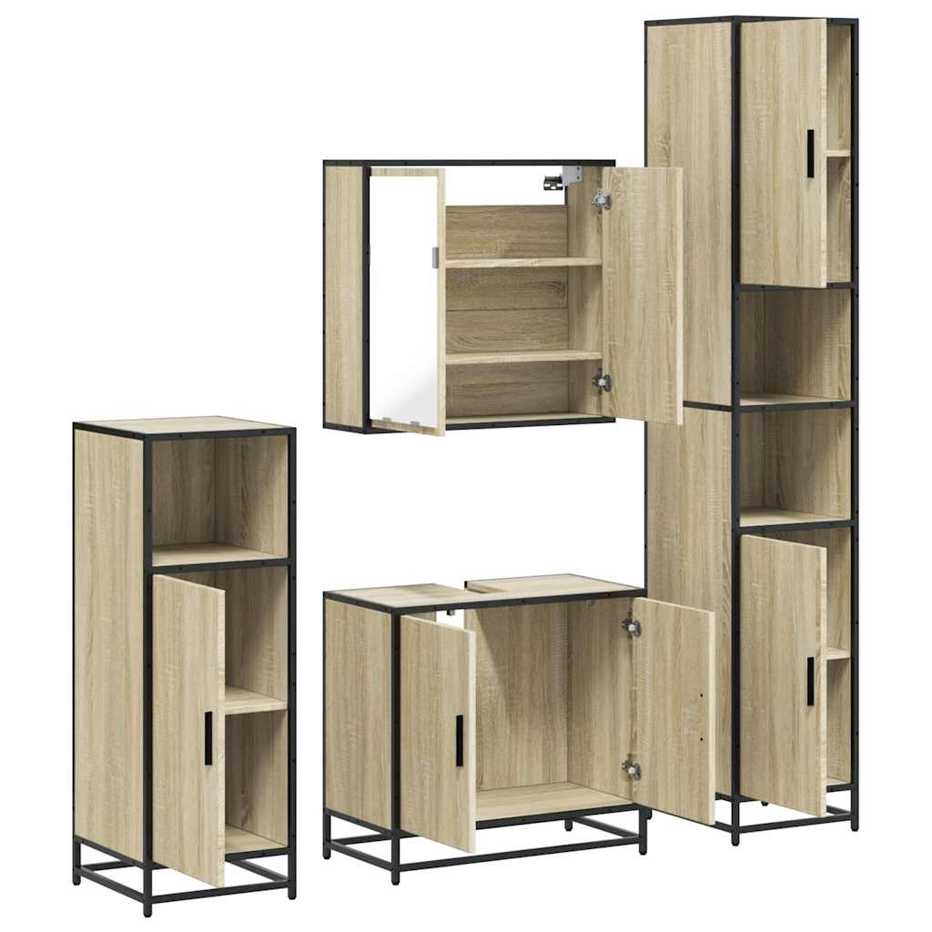 4 Piece Bathroom Furniture Set  Engineered Wood
