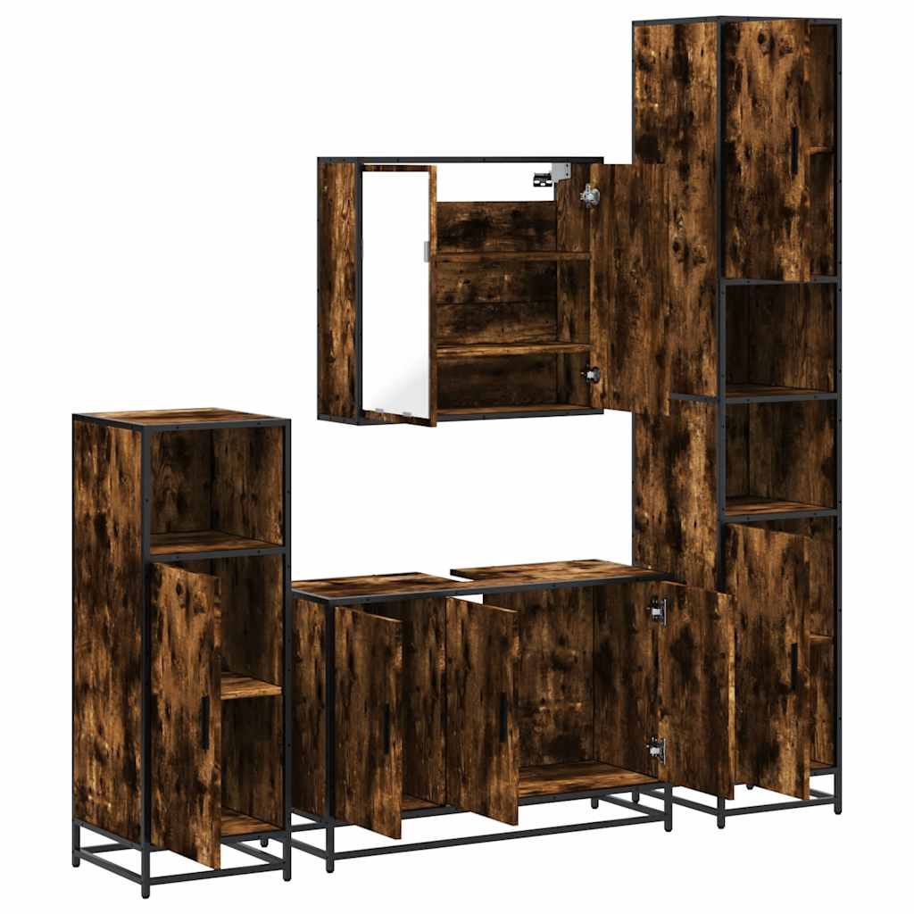 4 Piece Bathroom Furniture Set  Engineered Wood