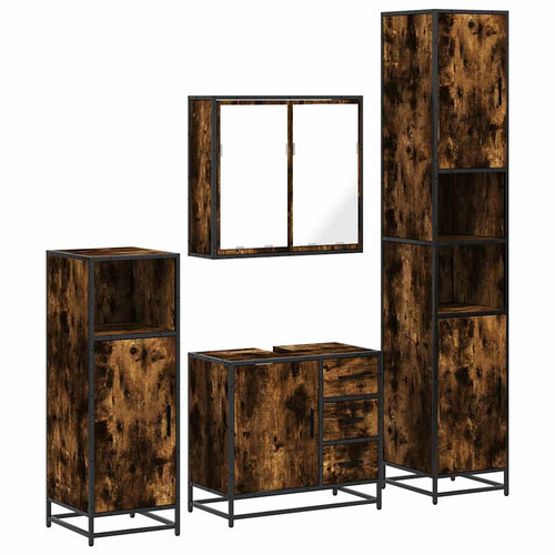 4 Piece Bathroom Furniture Set  Engineered Wood