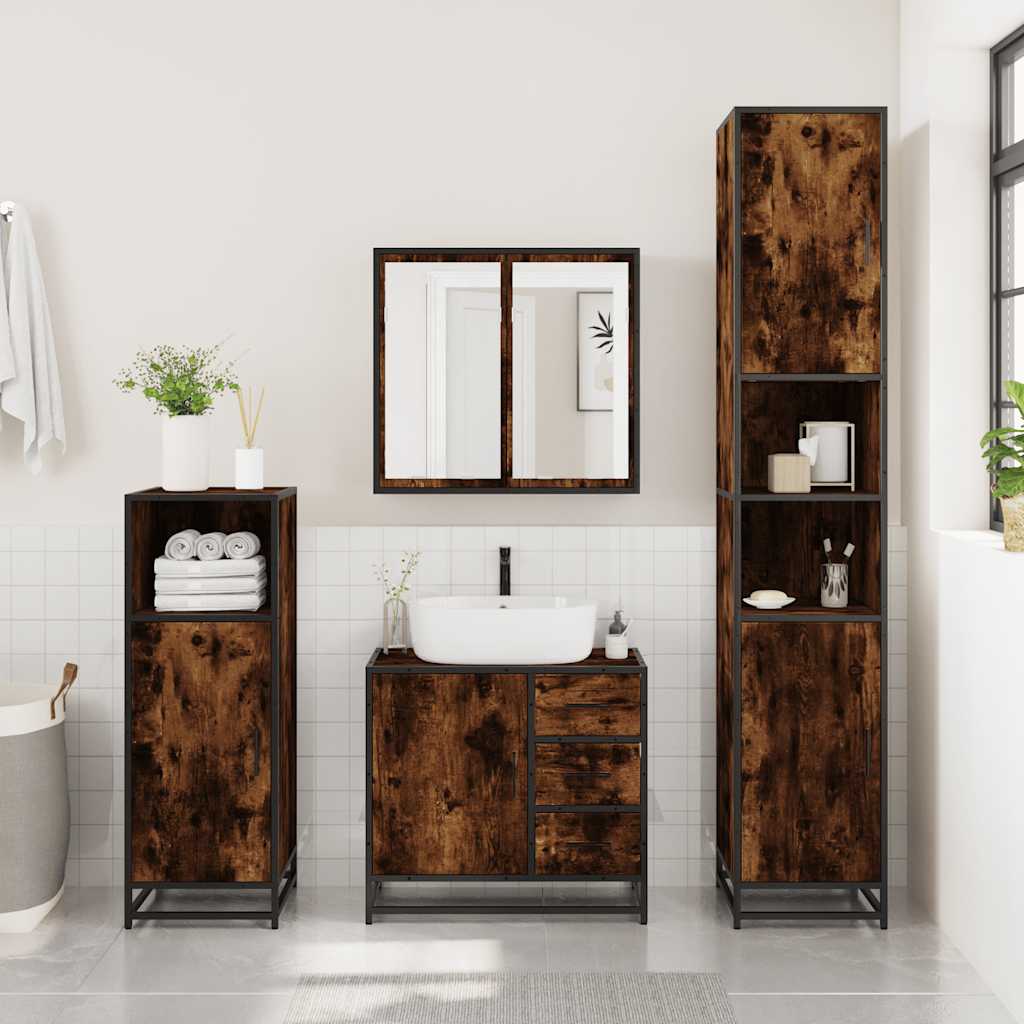 4 Piece Bathroom Furniture Set  Engineered Wood