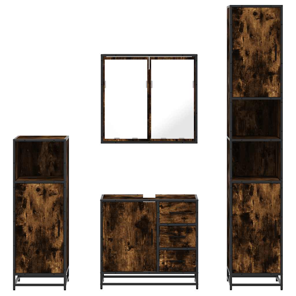 4 Piece Bathroom Furniture Set  Engineered Wood