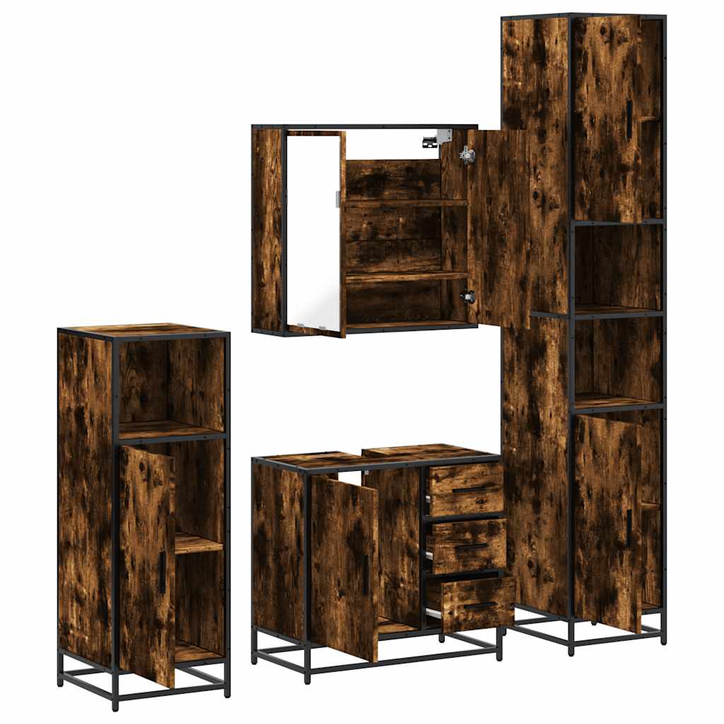 4 Piece Bathroom Furniture Set  Engineered Wood