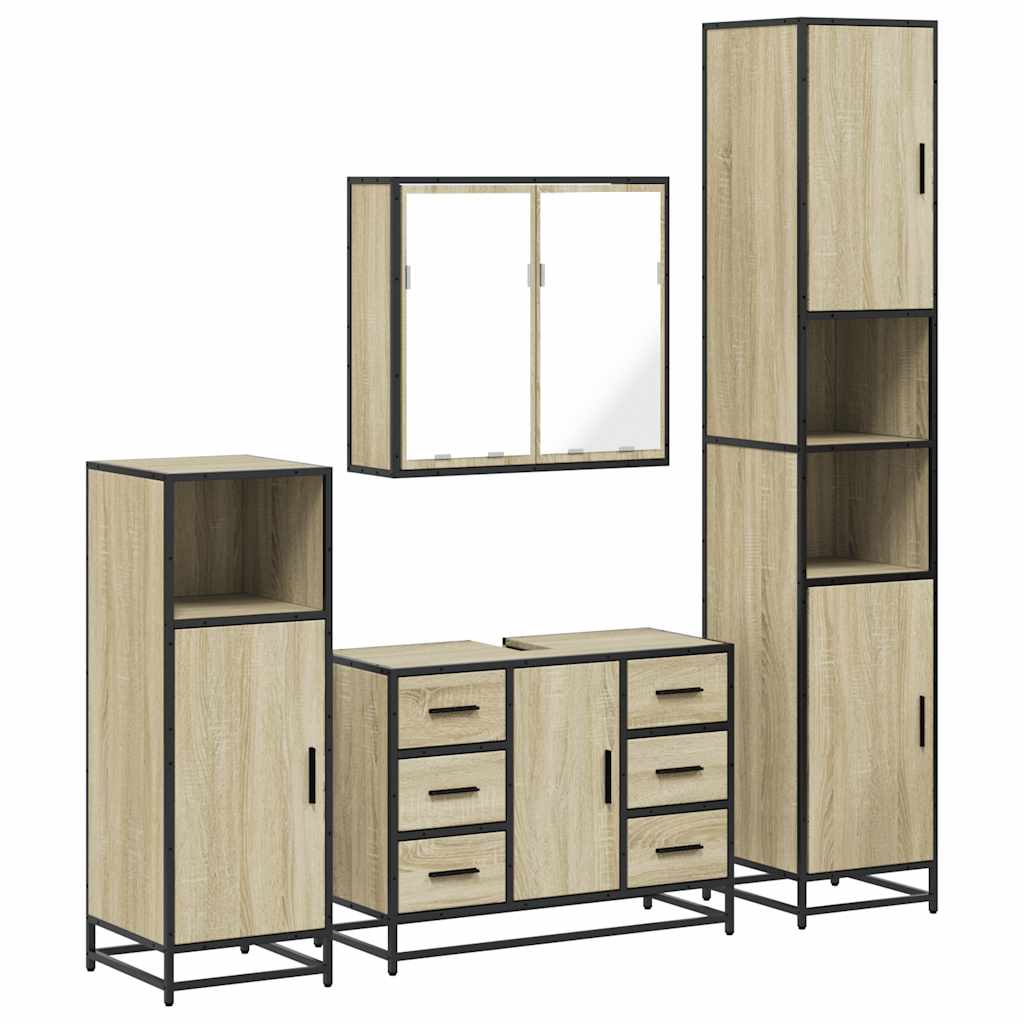 4 Piece Bathroom Furniture Set  Engineered Wood