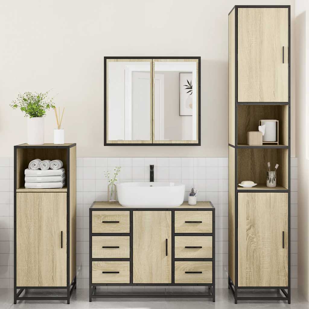 4 Piece Bathroom Furniture Set  Engineered Wood