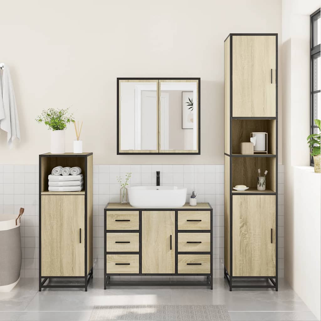 4 Piece Bathroom Furniture Set  Engineered Wood