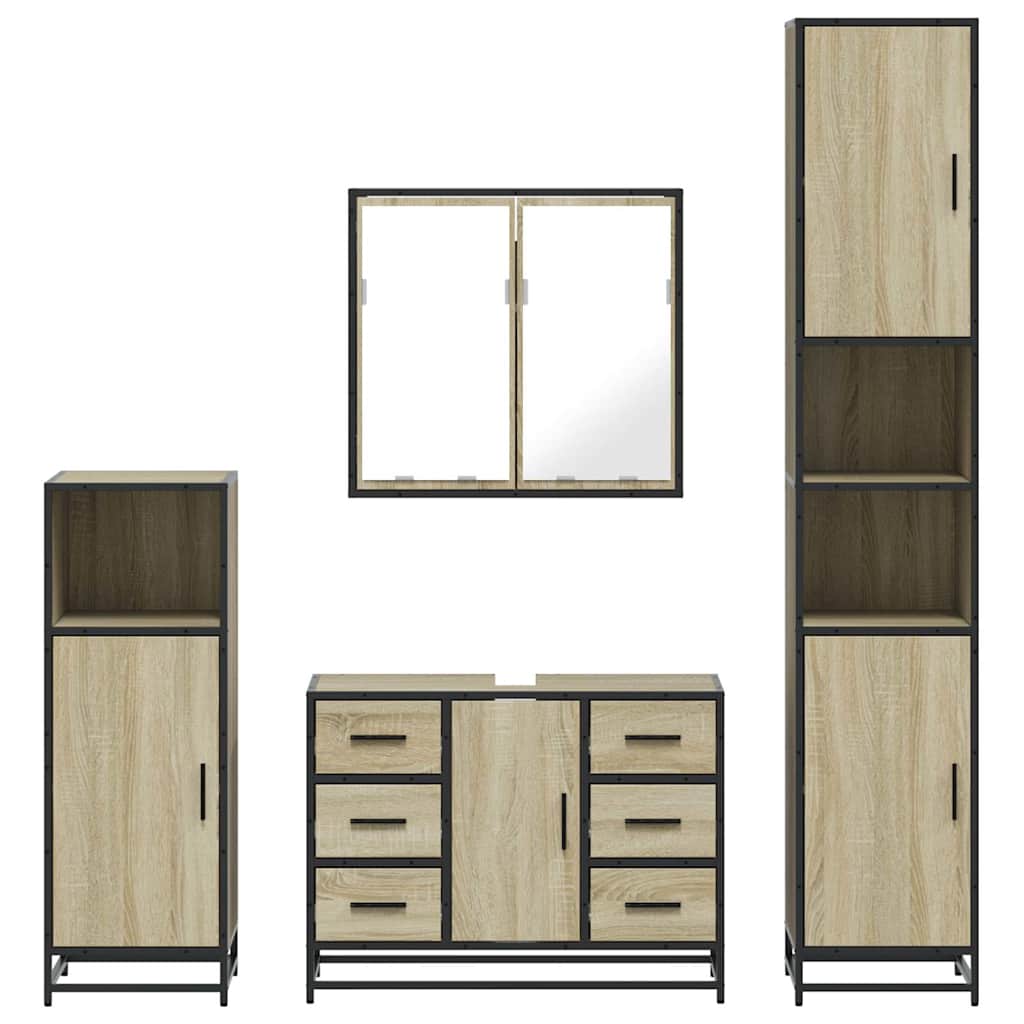 4 Piece Bathroom Furniture Set  Engineered Wood