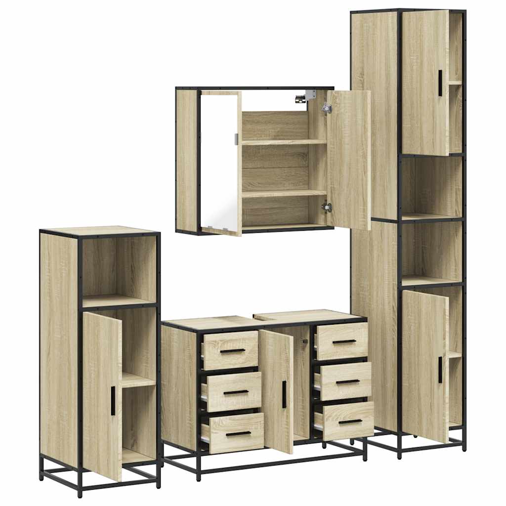 4 Piece Bathroom Furniture Set  Engineered Wood