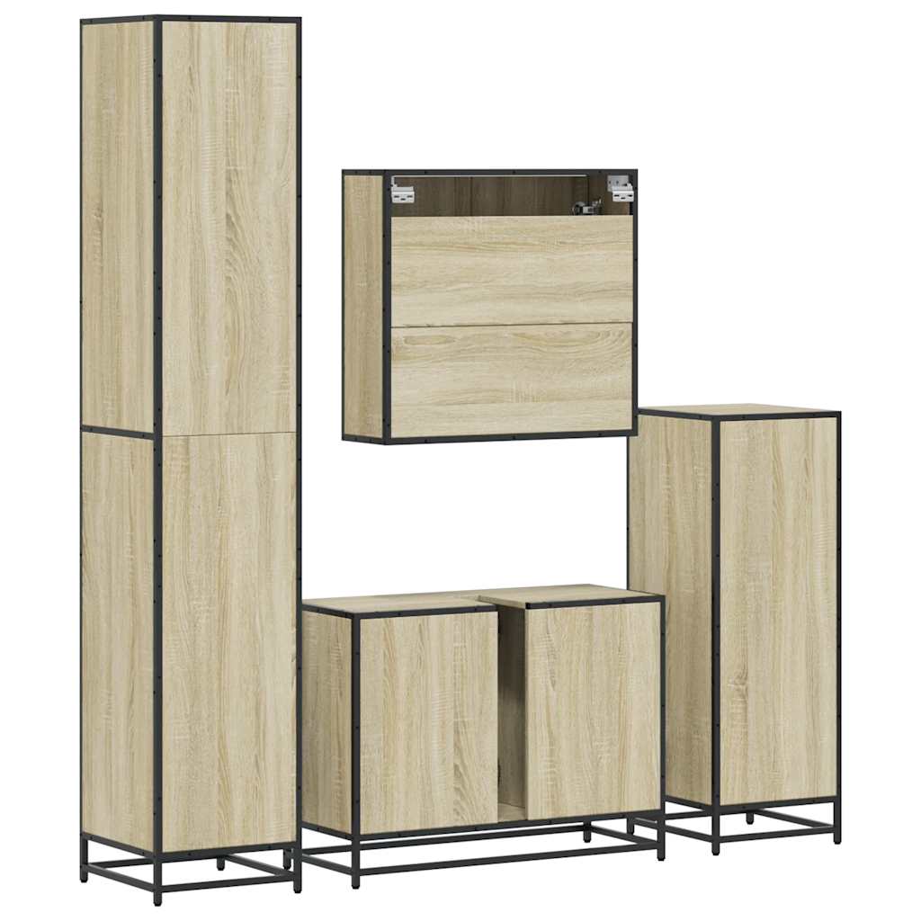 4 Piece Bathroom Furniture Set  Engineered Wood