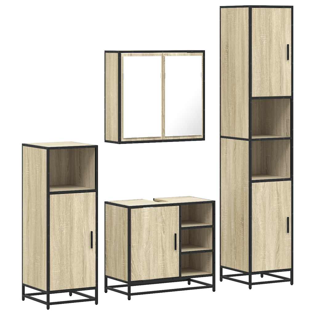4 Piece Bathroom Furniture Set  Engineered Wood