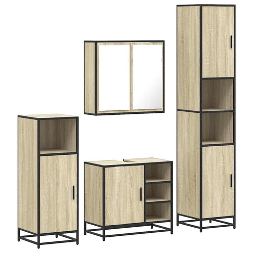 4 Piece Bathroom Furniture Set  Engineered Wood