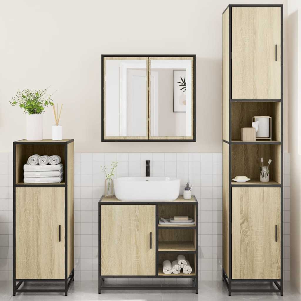 4 Piece Bathroom Furniture Set  Engineered Wood